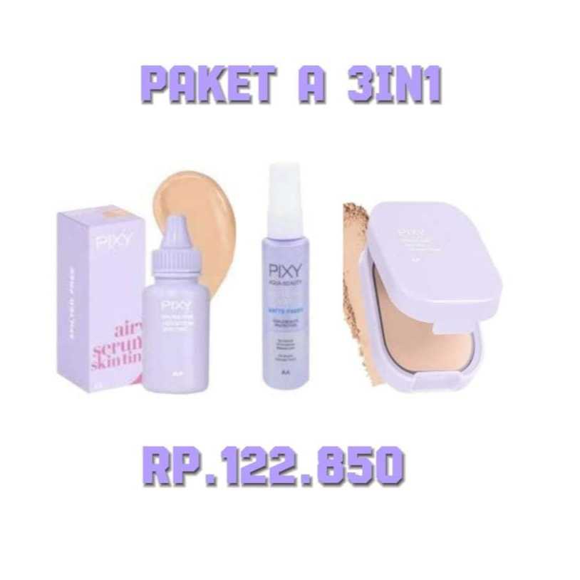 PIXY PAKET AIRY SKINCARE MAKE UP LILAC SERIES 3N1 ~ ORIGINAL 100%