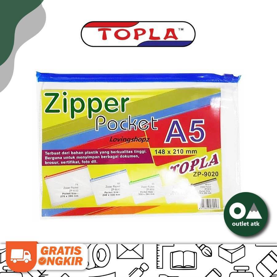 

Zipper Pocket File Ziplock Topla A5