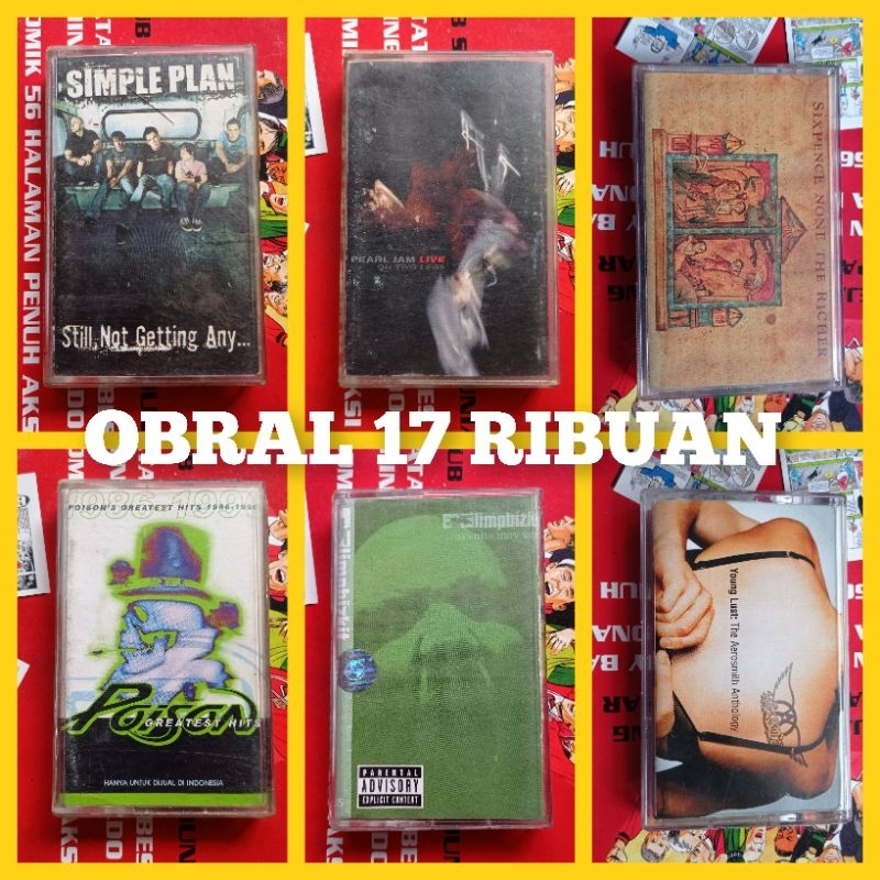 OBRAL KASET PITA 17 RIBUAN Bekas Murah Original || Barat || Simple Plan, Pearl Jam, Sixpence None Th