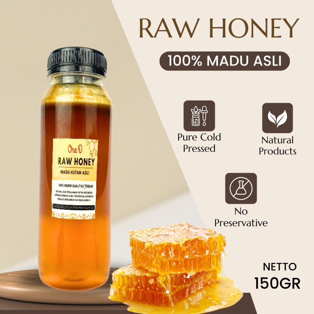

OneD Raw Honey 150GR Madu Hutan Asli Madu Murni kesehatan Honey Healthy Madu Original
