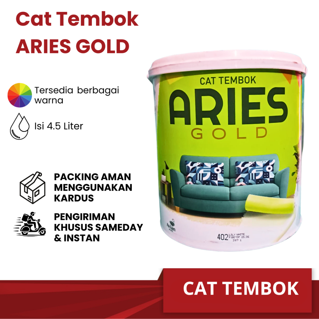STSHARDWARE GOLD Cat [[ ARIES ]]Tembok Interior  Cat Tembok 5KG