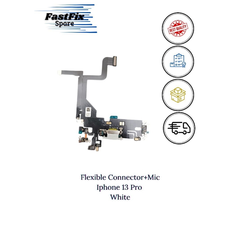 FLEXIBLE ORIGINAL CONNECTOR+MIC IPHONE 13Pro WHITE