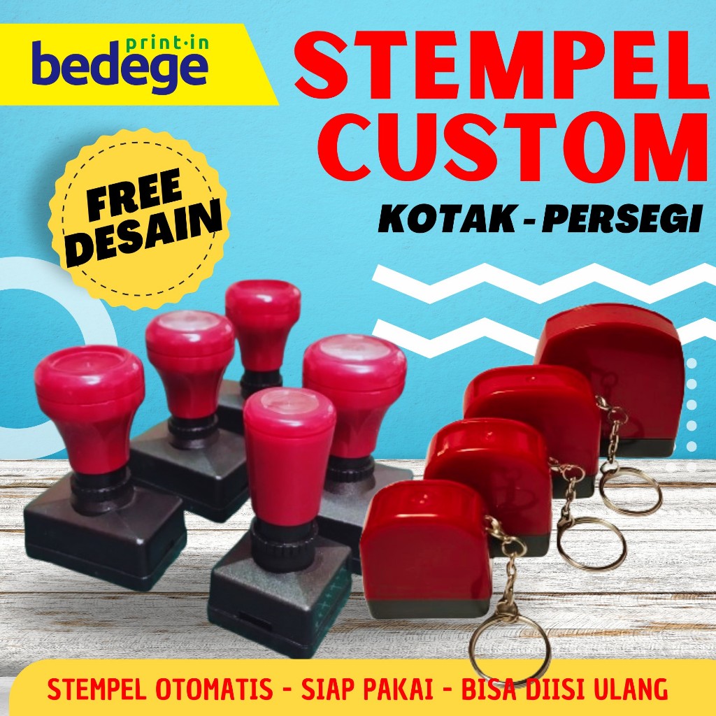 

Stempel Custom kotak/persegi FREE DESIGN Stempel Flash, Stempel Warna, Stempel otomatis, siap pakai, bisa diisi ulang