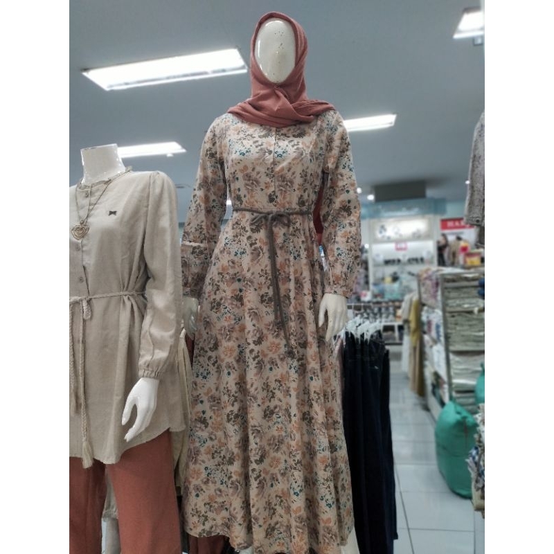 Baju Gamis Wanita Expand Motif Bunga *PROMO