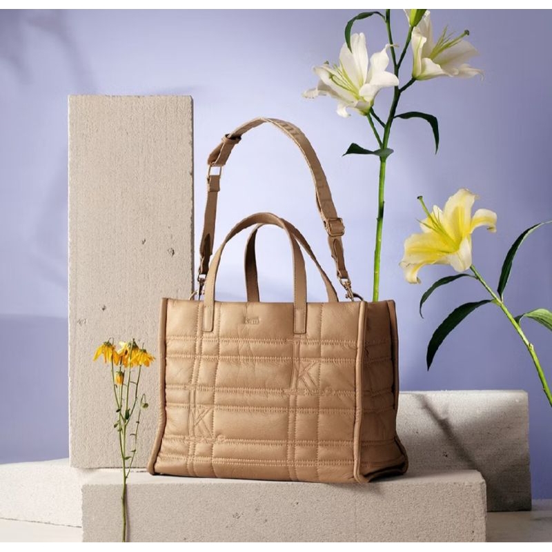 KAMI QUILTED LEATHER BAG CREAM