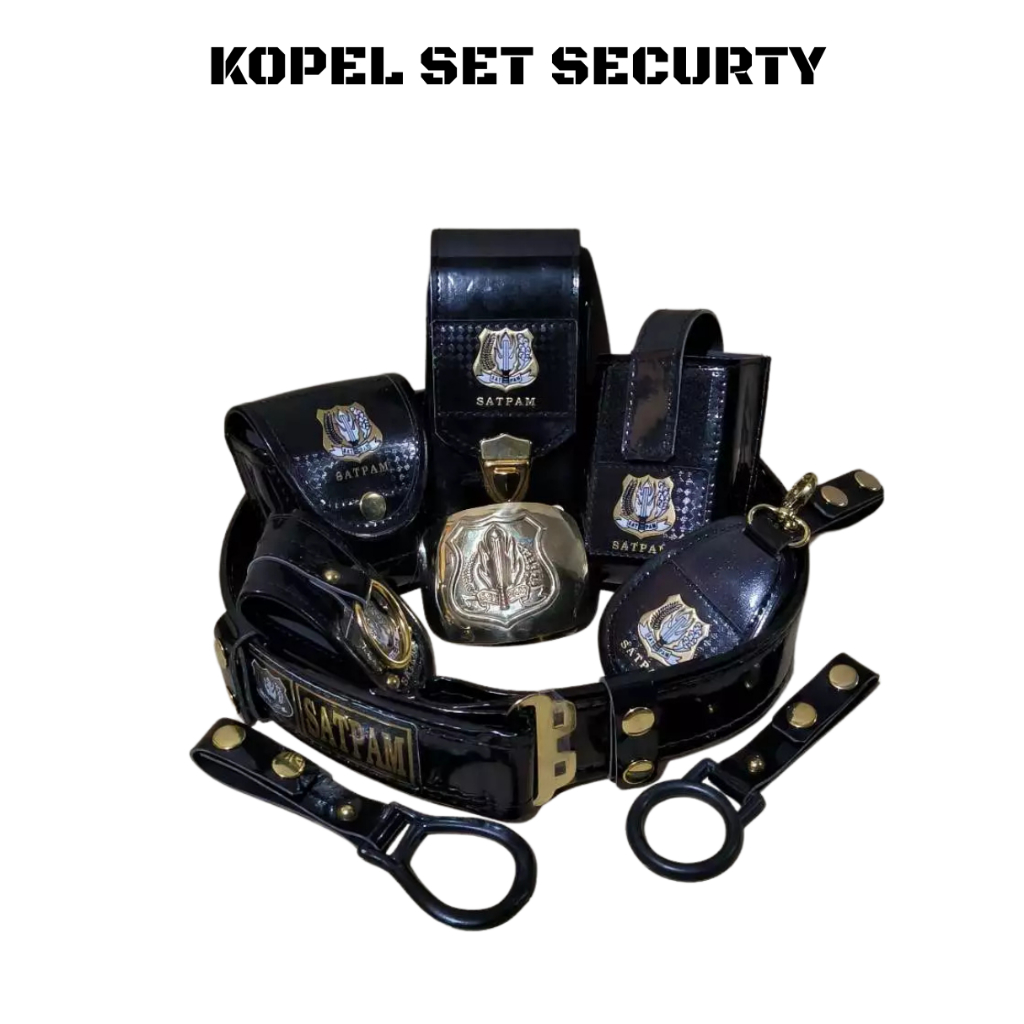 Terbaru Sabuk Pria | Sabuk Kopel Satpam Terlengkap 1 Set Hitam | Kopel 1 Set Satpam Hitam