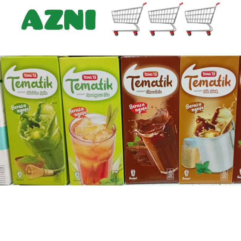 

Tong Tji Tematik Teh isi 3 sachets - Teh Tarik/ Lemongrass/ Coklat/ Matcha Latte