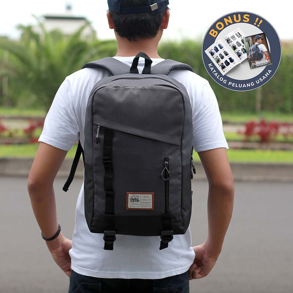 Inficlo Pria Tas Punggung CORDURA Abu-abu