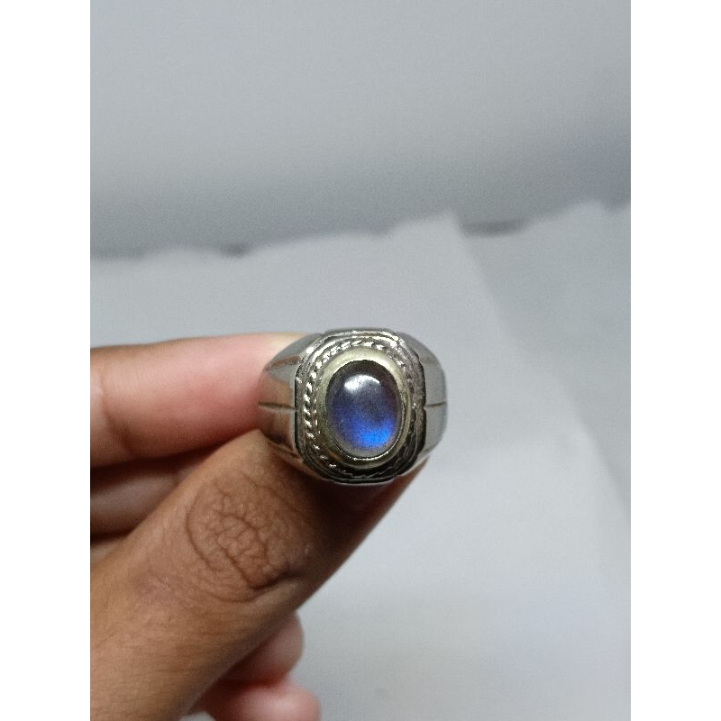 natural batu Labrador klep biru