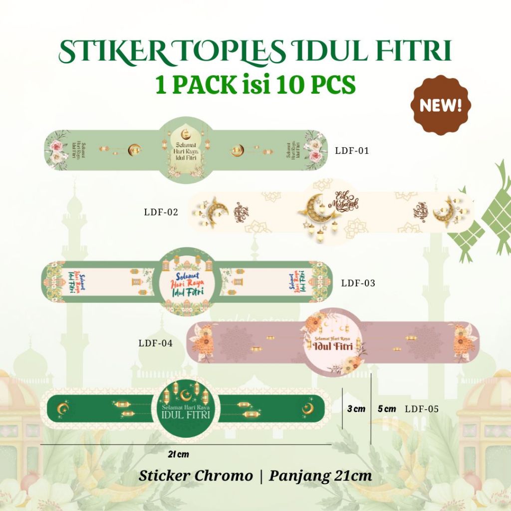 

[10 pcs] Sticker Toples Idul Fitri Stiker Segel Label Toples Hampers Lebaran NEW - Isi 10
