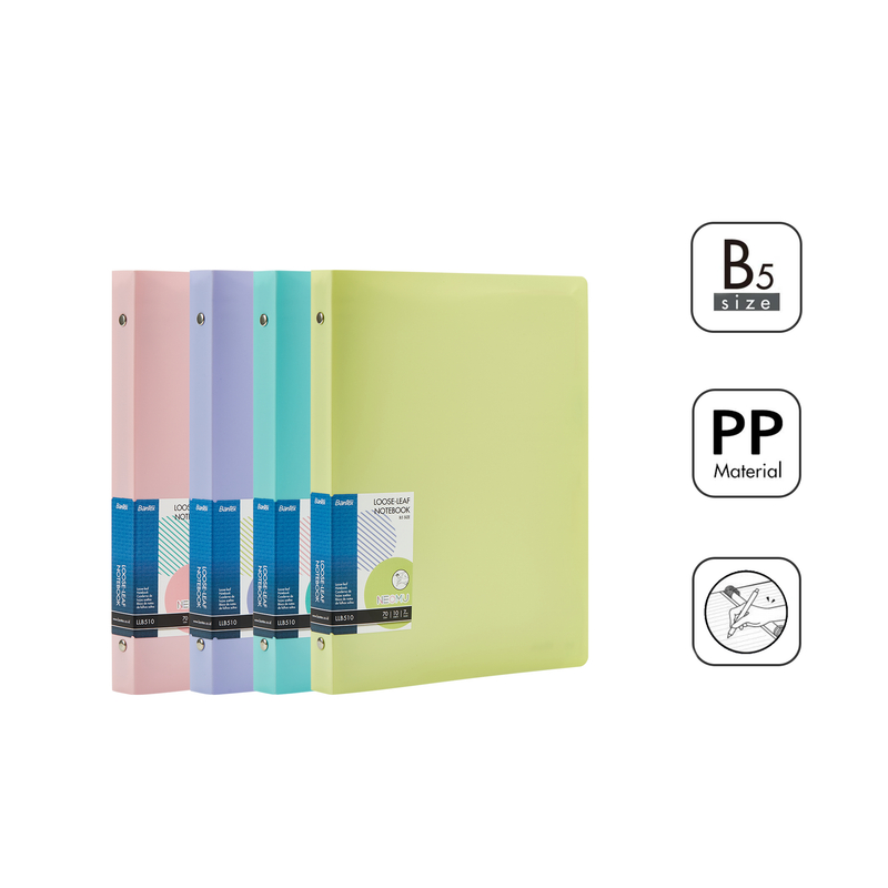 

[Stationery Spectrum] Bantex Loose-Leaf Notebook B5 Buku Catatan Binder 8 Ring Cover Bahan PP Warna Pastel LLB510