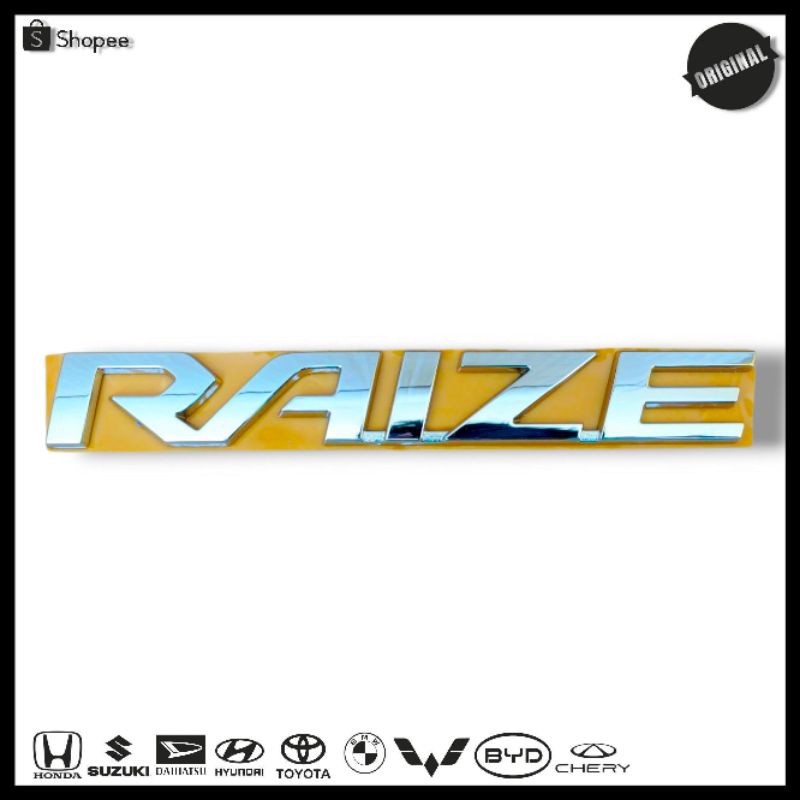 Emblem Tulisan RAIZE Chrome Original/ Emblem Bagasi Toyota Raize Original