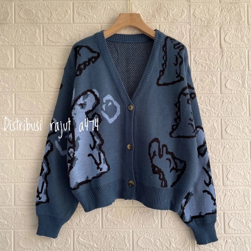 cardigan Dino koreaan style