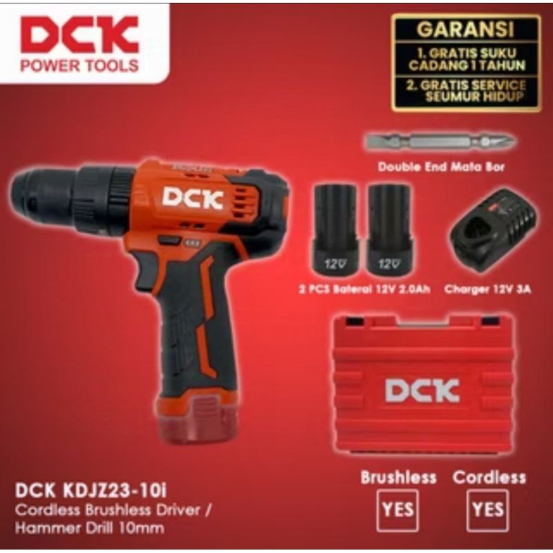 DCK Mesin Bor Baterai KDJZ2310i EK Brushless Hammer Drill Cordless