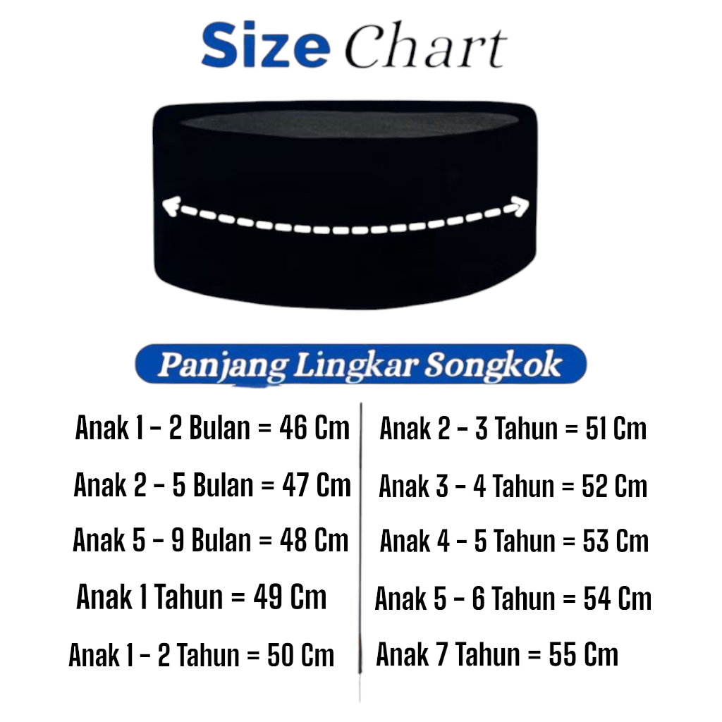 Promo"Peci Songkok Anak Bayi Kopyah Balita Usia 2 Bulan - 7 Tahun Peci Songkok Hitam Polos Nasional