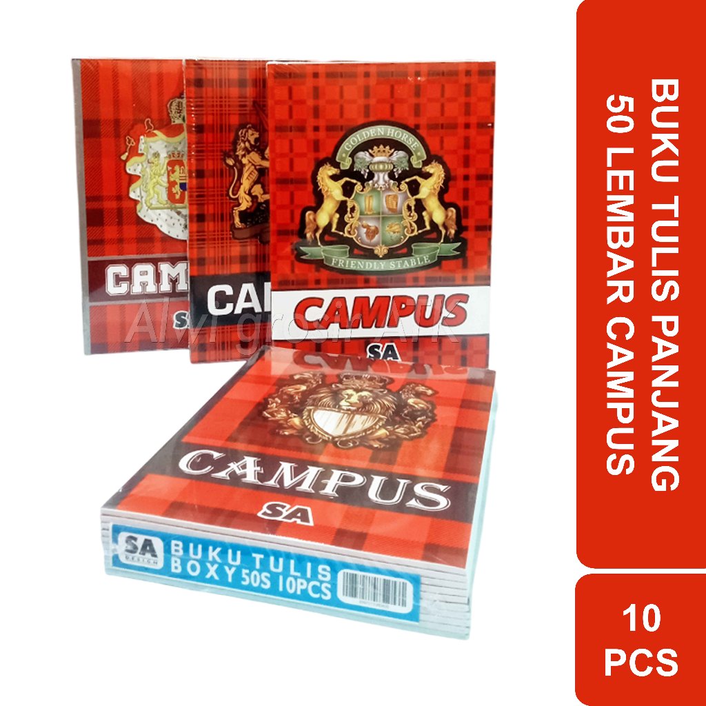 

Buku Tulis Panjang Campus STANOV 50 Lembar Boxy Sampul Tebal | 1 Pack = 10 Buku