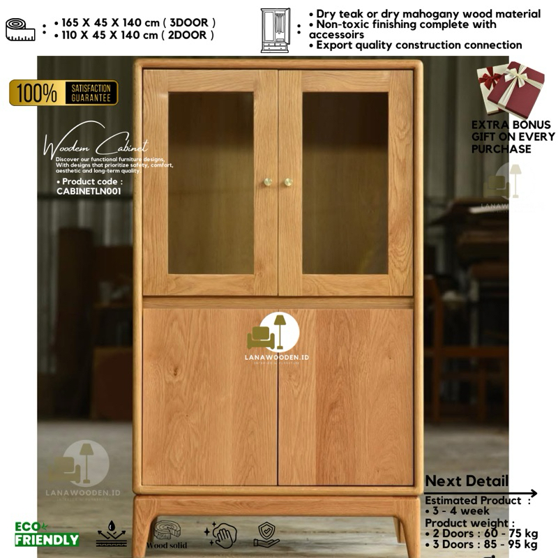 Wooden Cabinet by Lanawooden.id CABINETLN001 | lemari kayu kecil. lemari kayu minimalis aesthetic .l