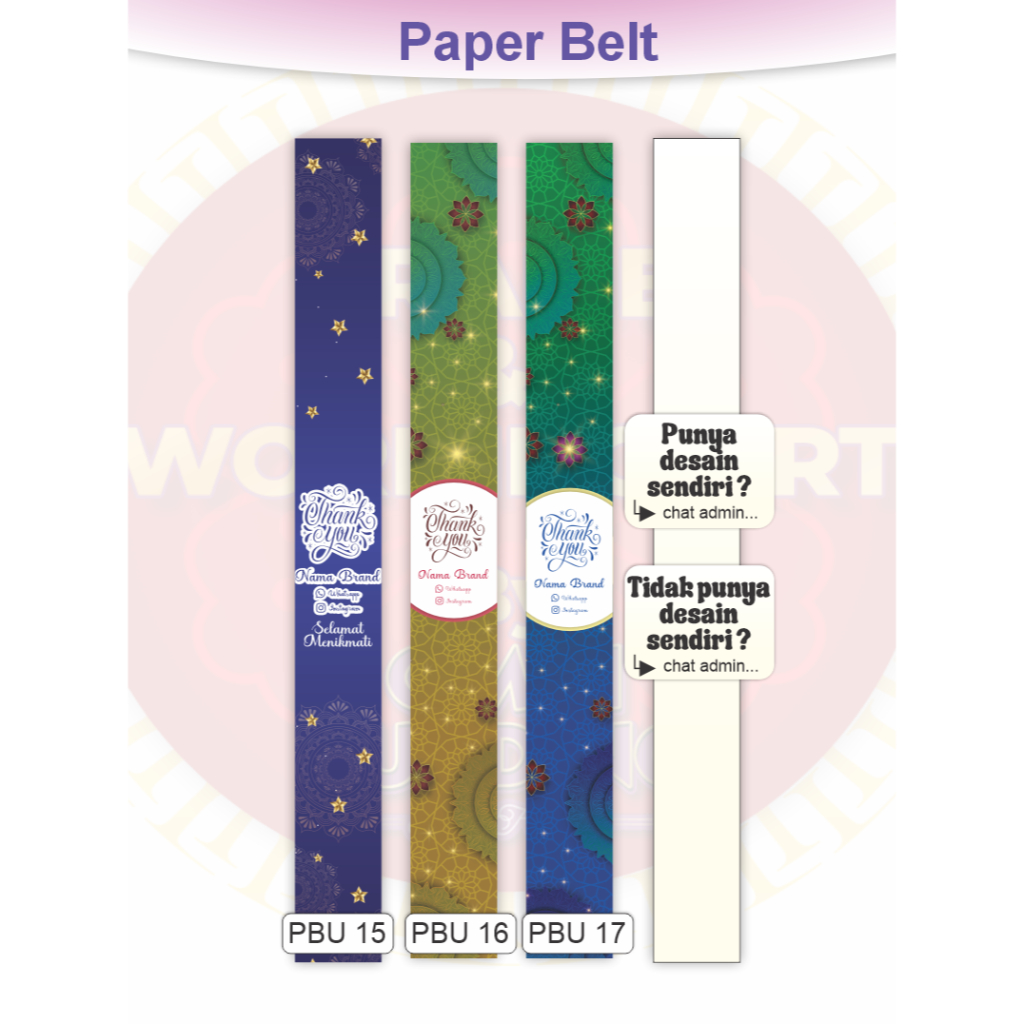 

Custom Paper Belt / sleeve / sabuk kertas Omni uk 5x47 CM. 6x47 cm 7x47 cm