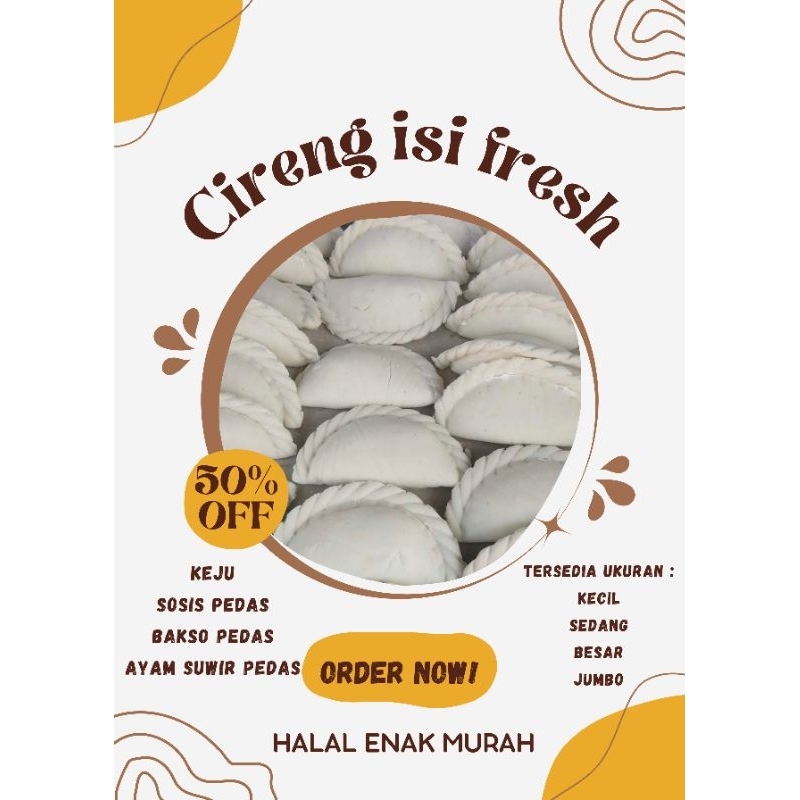 

Cireng jumbo isi Ayam Suwir Pedas / sosis pedas / bakso pedas / keju / menu sahur / menu buka puasa / cireng frozen food