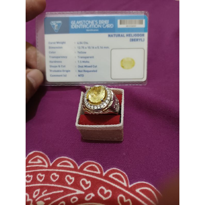 Natural Heliodor Beryl Ring Perak