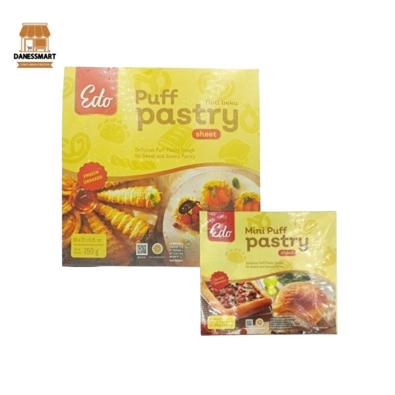 

Edo Puff Pastry Sheet 750gr / Danish 375gr Mini Puff Kulit Croffle Croissant