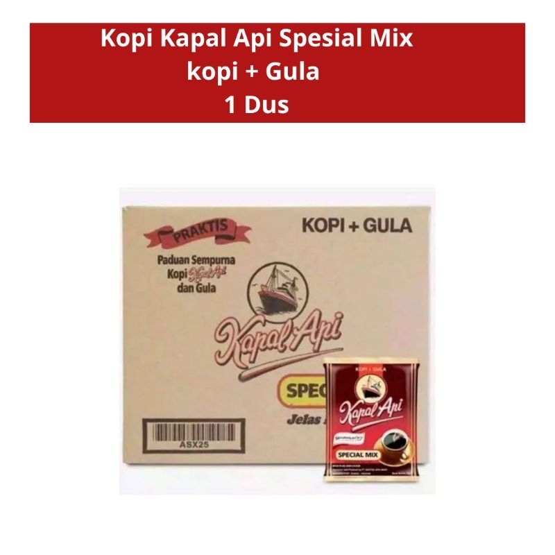 

KOPI KAPAL API SPESIAL MIX KOPI + GULA 1 dus / 12 renteng HARGA PROMO