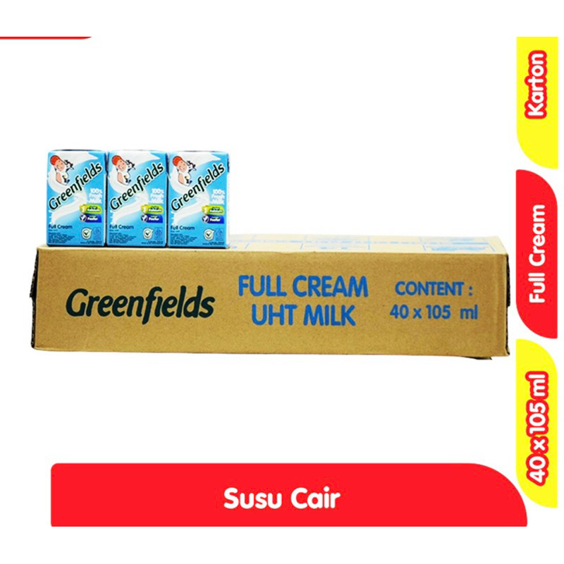 

SUSU UHT Greenfields fresh milk Full Cream 105ml/Cokelat 105ml