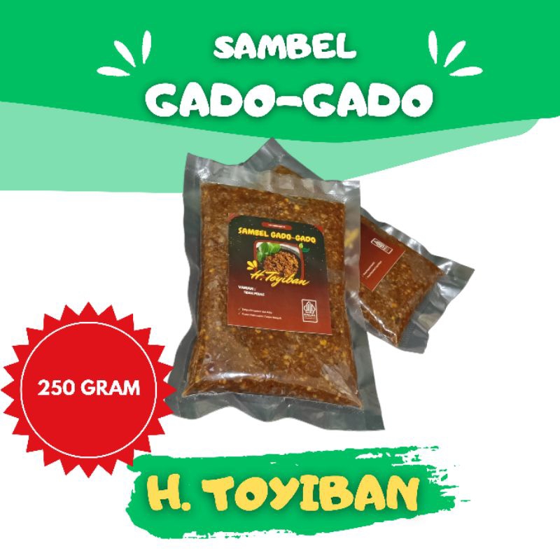 

SAMBEL GADO-GADO HAJI TOYIBAN 250 GRAM TANPA PENGAWET DAN TANPA MINYAK