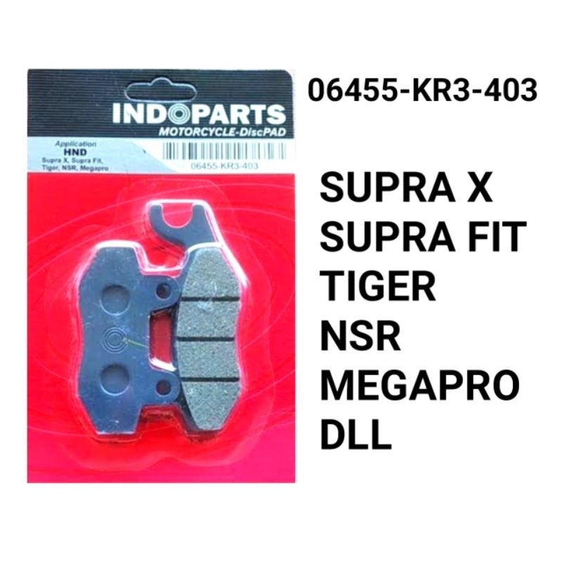 Kampas Rem Cakram motor Indopart - Kampas Rem Indopart motor Honda SUPRA,SUPRA X,SUPRA FIT, TIGER,NS
