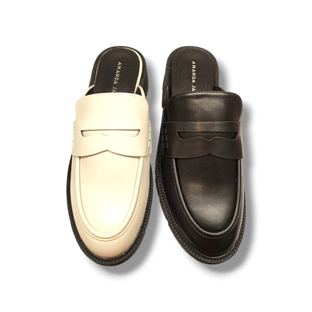 Amanda Jane's Perla-X25004 Black, White Sepatu Sandal Wanita