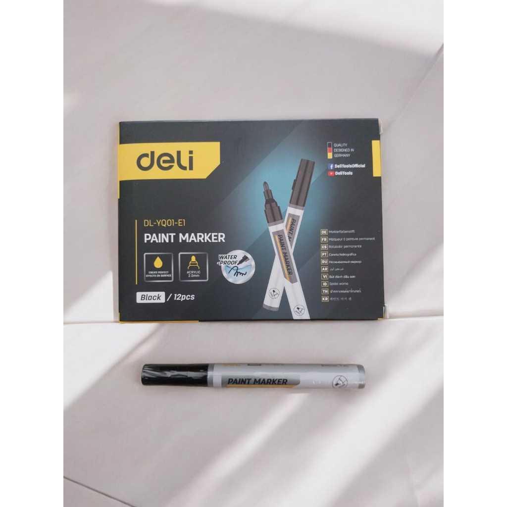 

DELI Paint Marker Spidol Pen Gambar Ban Anti Air Multifungsi Tip EDL-EDL-YQ0X-E1