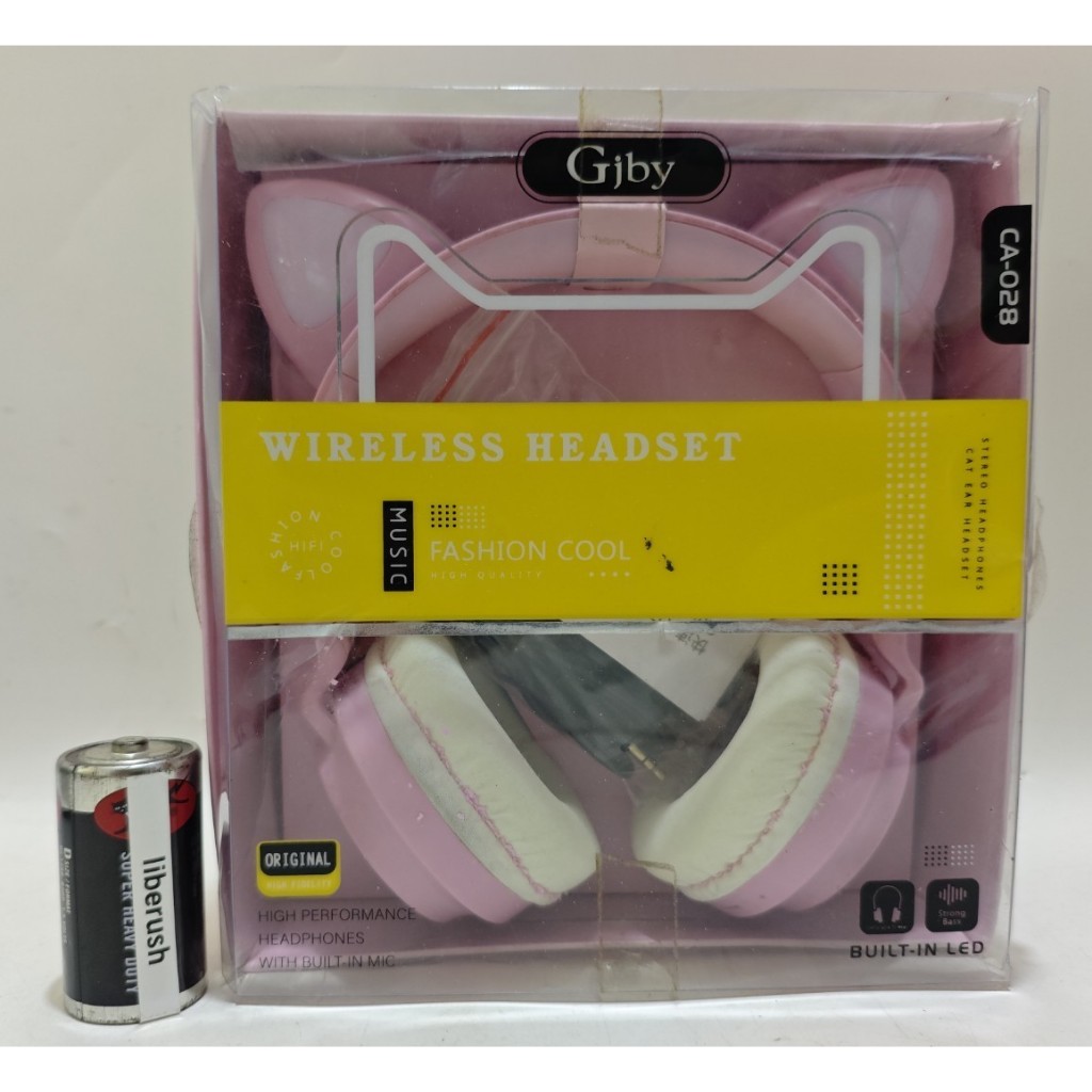 Gjby bluetooth wireless headphone cat ear  gaming cute headset gaming