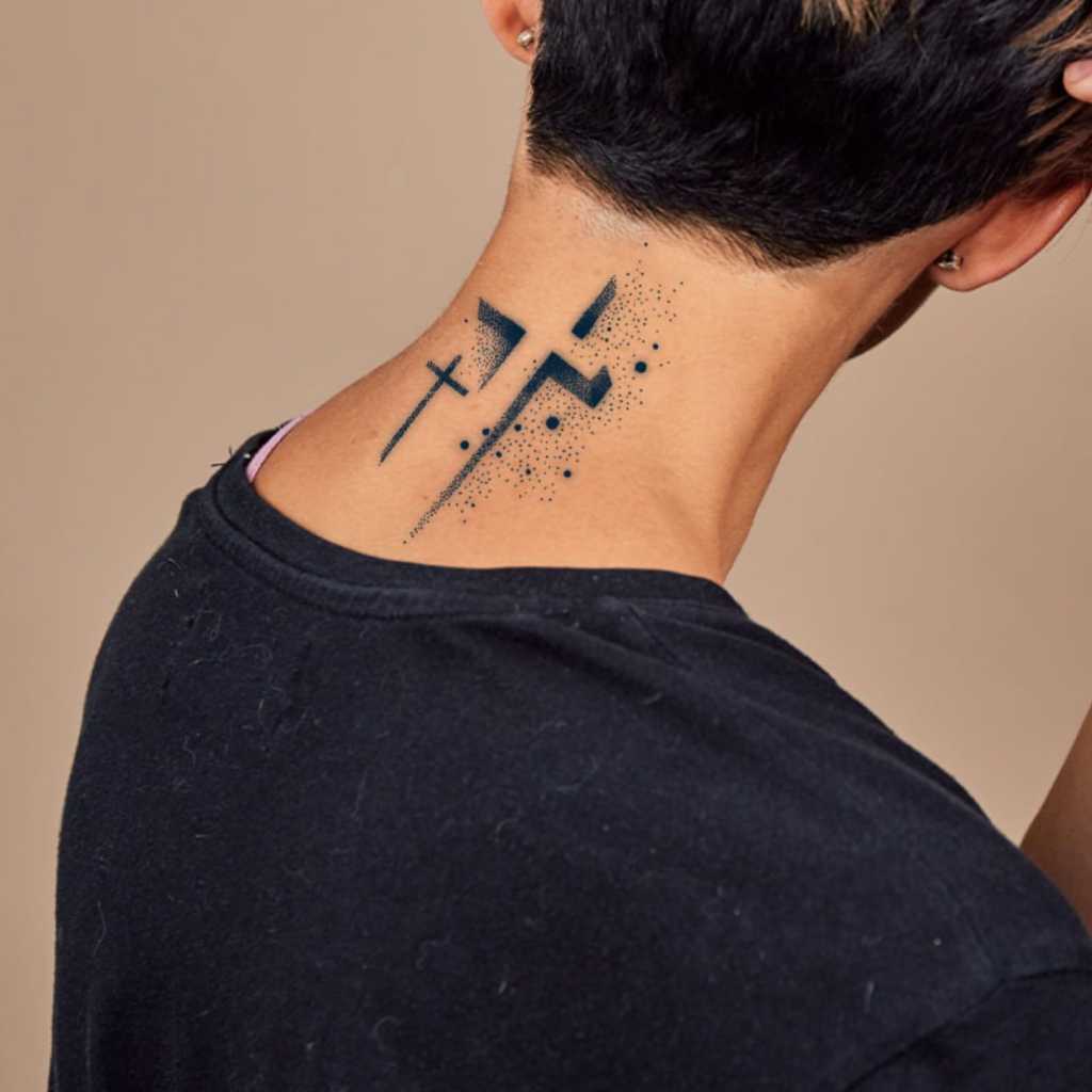 Stiker Tatto SemiPermanent Waterproof - Tatto Bunga Teratai Kupu-kupu Salib Tato Tangan Leher