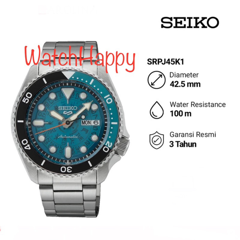 JAM TANGAN SEIKO 5 SPORTS SRPJ45K1 / SRPJ45K / SRPJ45 TIME SONAR AUTOMATIC MOVEMENT SKX SPORTS STYLE