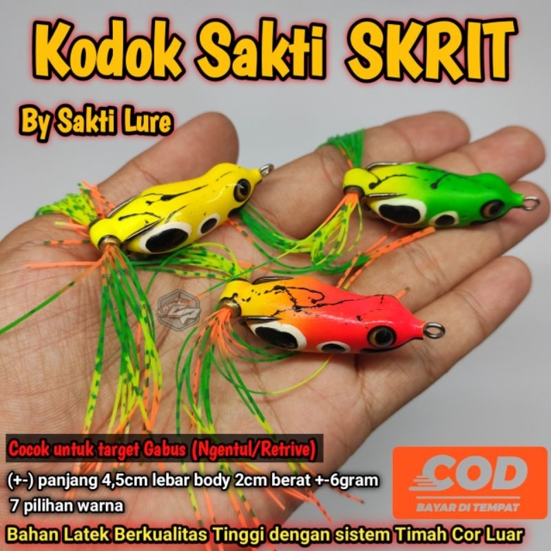 SOFT FROG SAKTI LURE MODEL SKRIT / KODOK SAKTI / SAKTI SKRUT / SOFT FROG