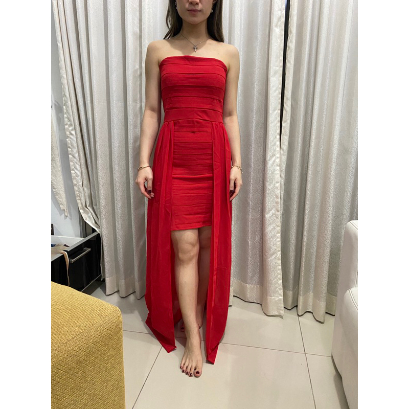 [PRELOVED] Dress Pesta Merah Wanita / Red Maroon Party Dress / Prom Night Dress