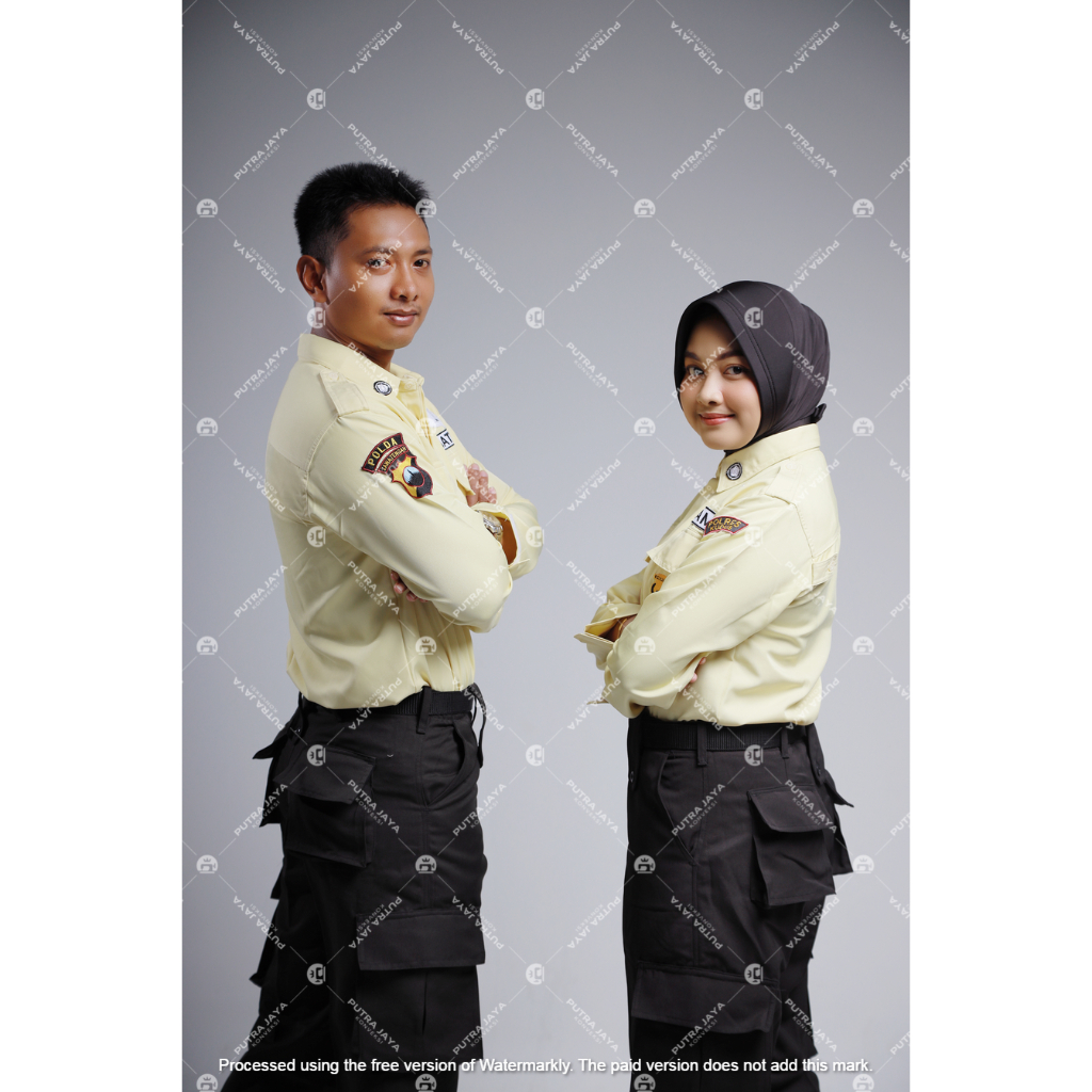 SERAGAM SATPAM PDL BAHAN HIGH TWIST WARNA CREM