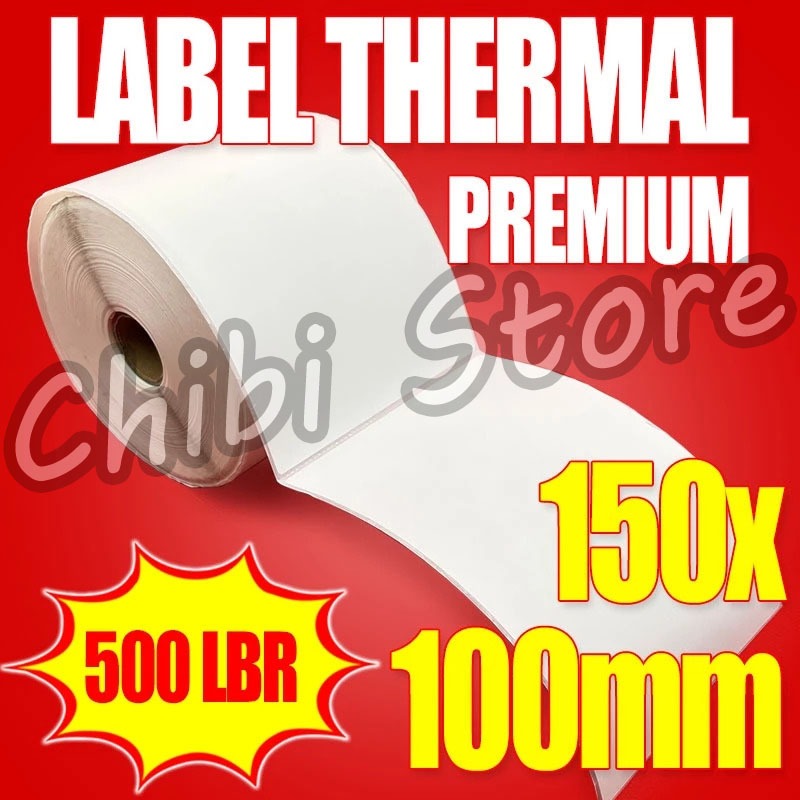 

Label Thermal 100x150mm ukuran A6 isi 500lembar - Label Thermal Lipat 4x6 - Label Printer Thermal Roll/Bulat