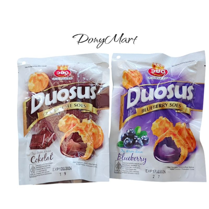 

Duosus Kue Soes Kering 35 Gr Pouch Coklat Blueberry Duo Sus Cemilan Anak