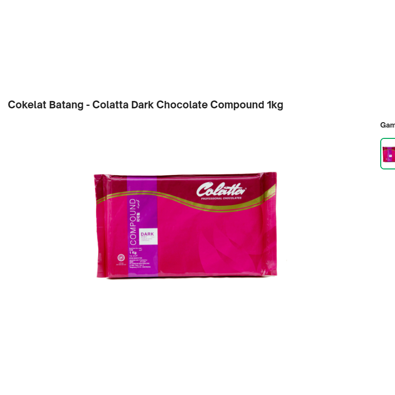 

Cokelat Batang - Colatta Dark Chocolate Compound 1kg