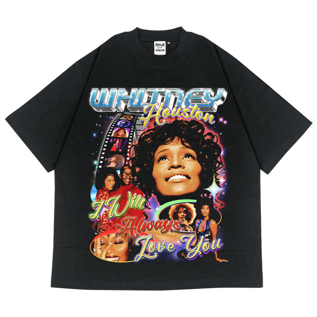 T-Shirt Whitney Houston Oversized HEAVYWEIGHT 16s Black Popular