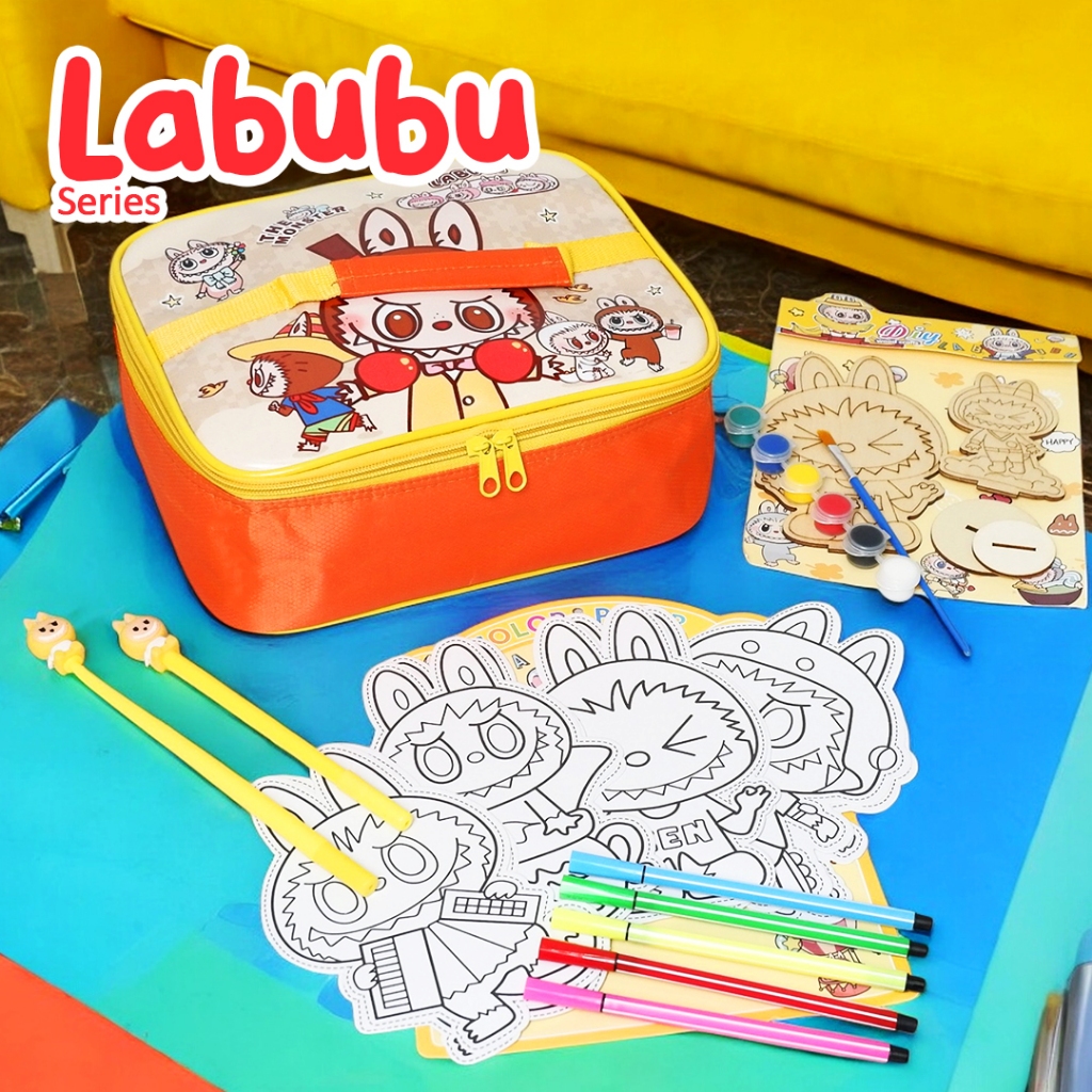 

[PAKET HEMAT] Labubu Set Biru / Set Karakter Lucu / Kado Ulang Tahun / Hampers Hadiah