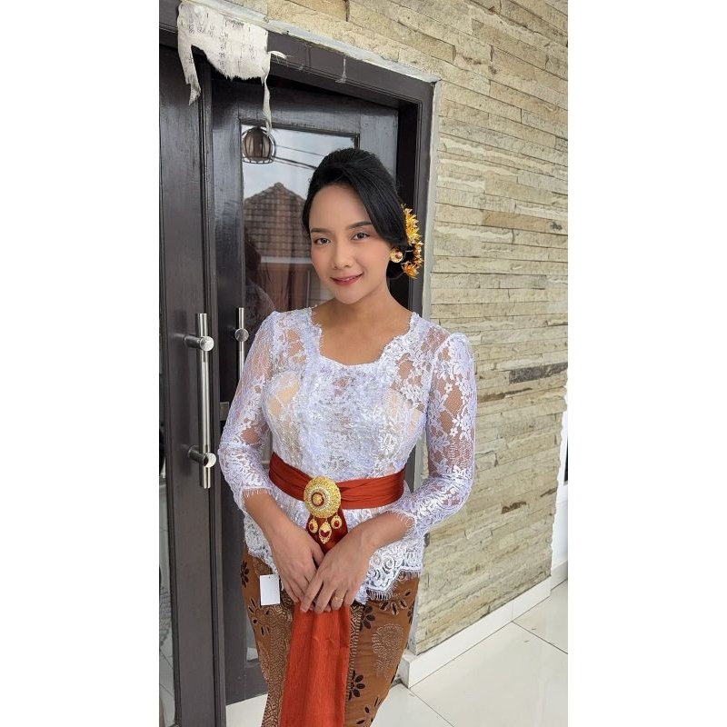 KEBAYA KUTU BARU PAYET PUTIH POLOS