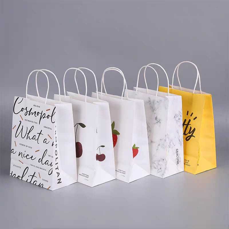 

V2_Paper Bag Kraft / Paper Bag Motif / Goodiebag Motif / Paper Bag Marmer / Tas Kado Ulang Tahun