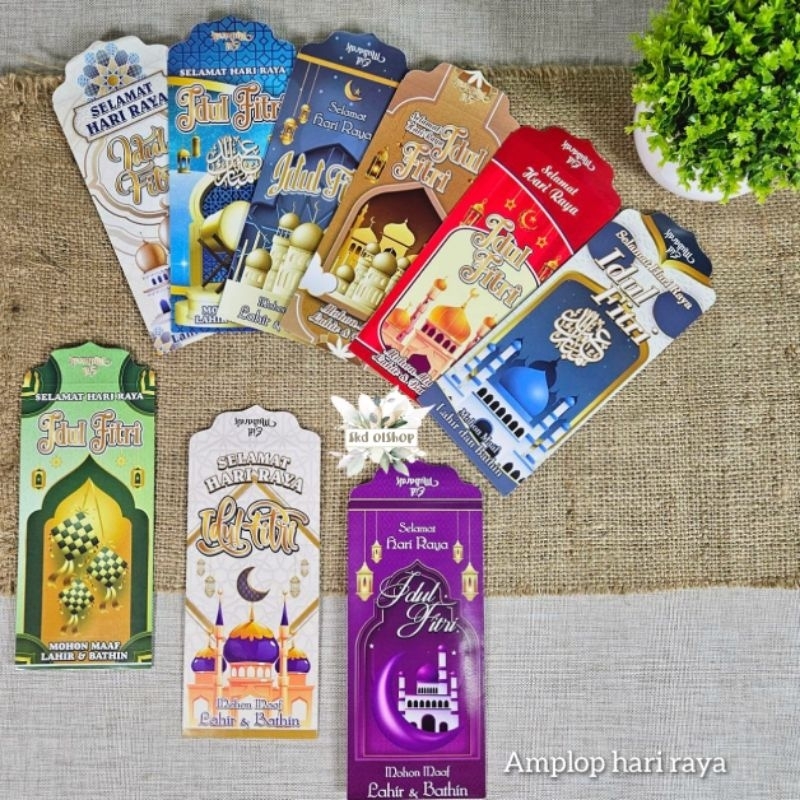 

10 lembar Amplop lebaran murah karakter Masjid DF ukuran besar/panjang