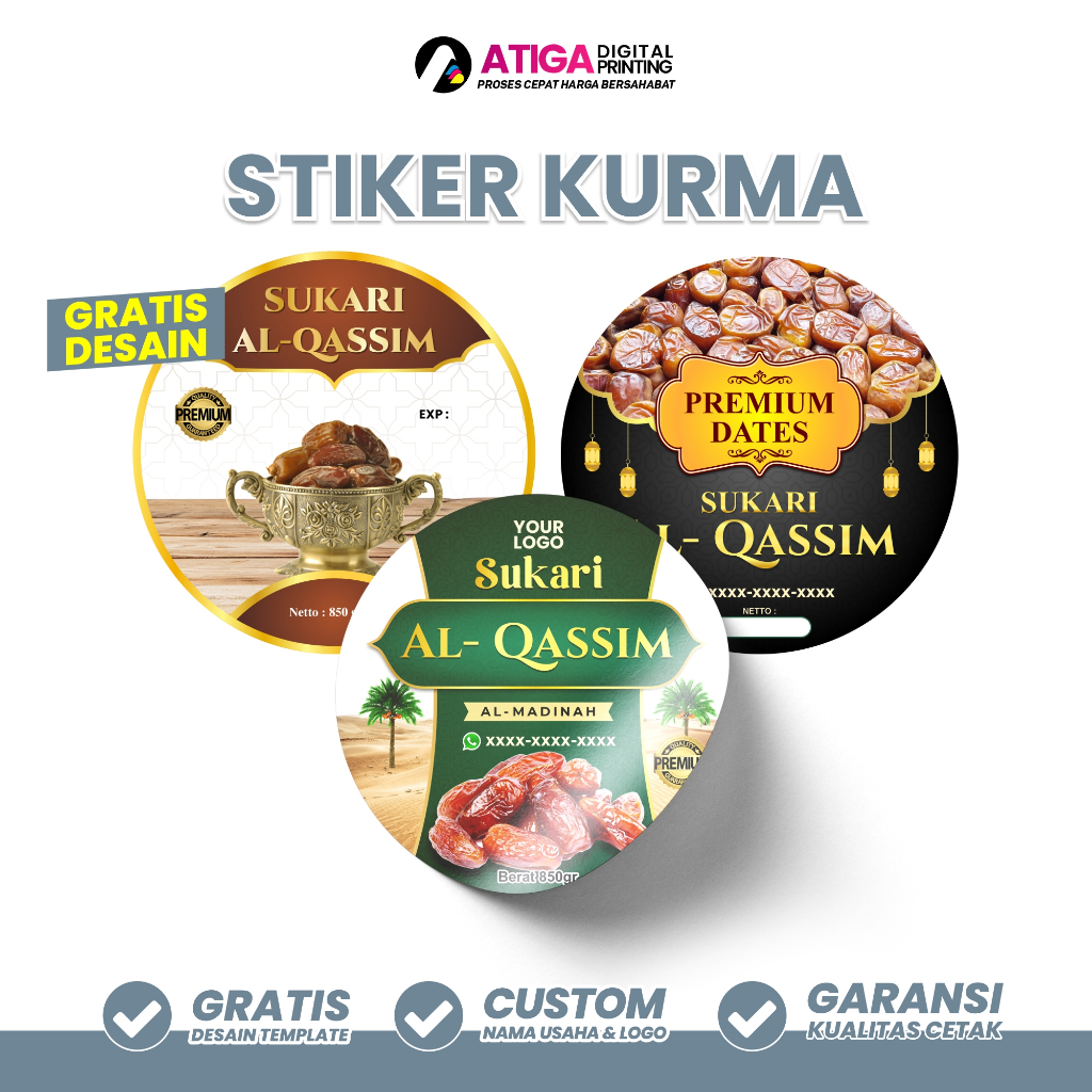 

Stiker Kurma - Sticker Kurma Sukari Stiker Khalas, Ajwa Madinah, Tunisia, Golden Valley, Golden Orient, Medjol Custom