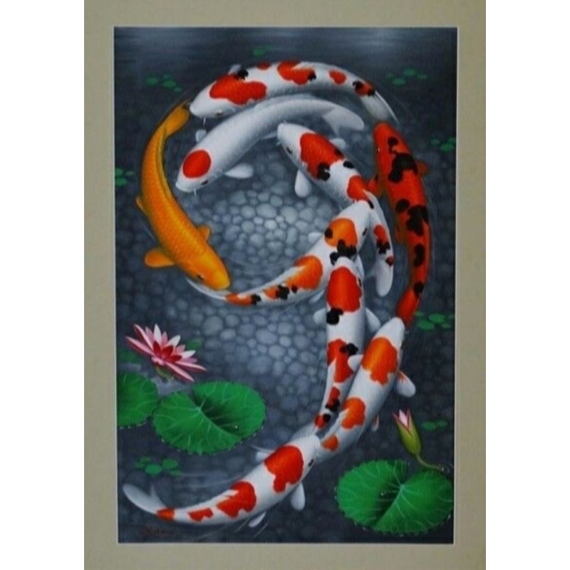 poster cetak jumbo,ikan koi, hiasan dinding,ikan koi,bisa