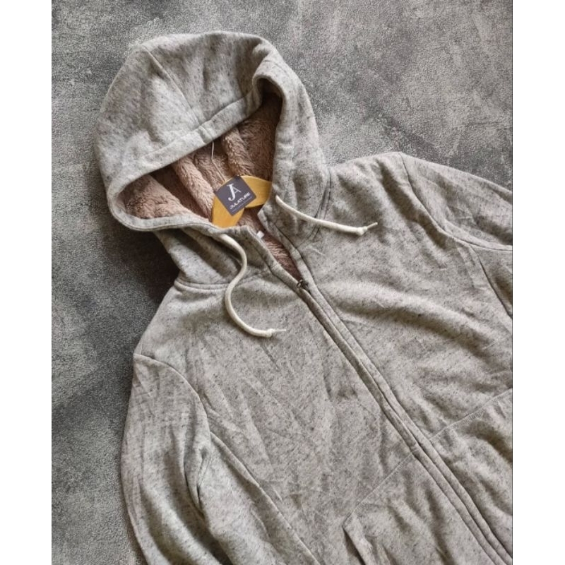 Zip Hoodie Sherpa Uniqlo Original