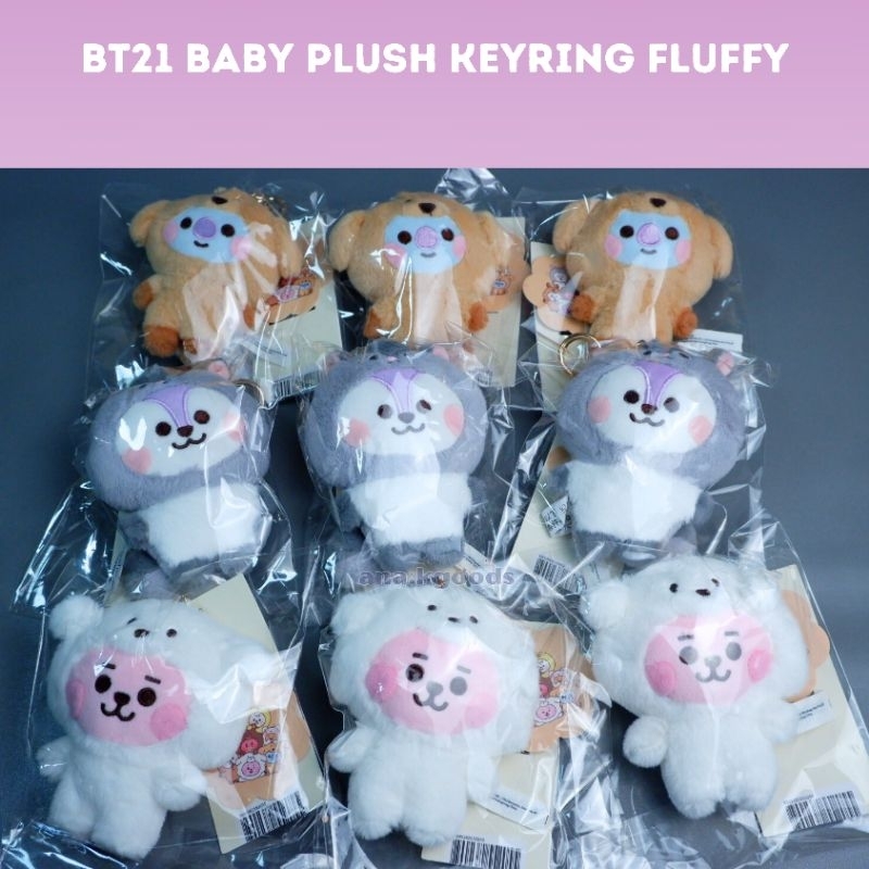[READY STOCK] BT21 BABY PLUSH KEYRING FLUFFY | Gantungan Kunci |BTS | BT21 | Kpop | Merch Kpop | Off