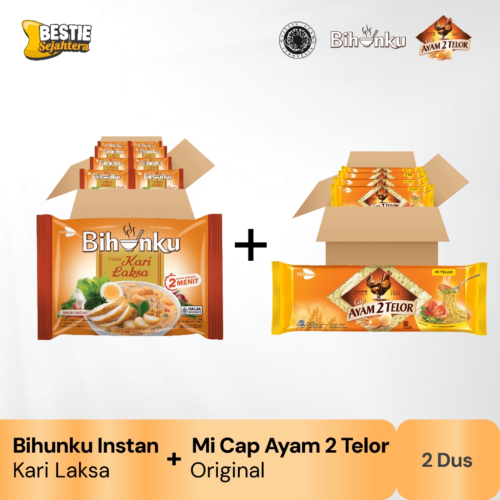 

Paket Bundling - Bihunku Instan Kari Laksa - Mi Cap Ayam 2 Telor - 2 Karton